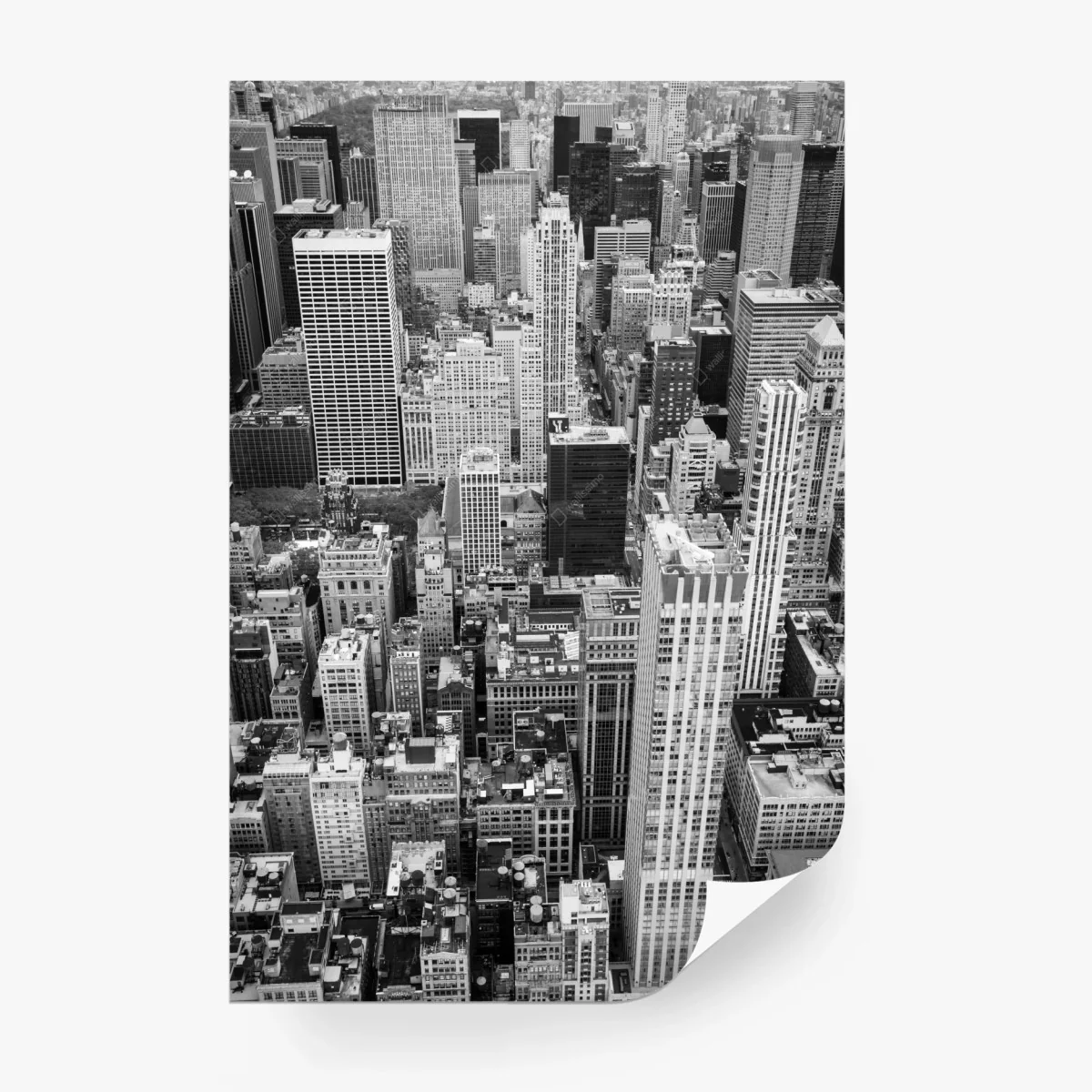 Papier peint vue aérienne monochrome d'une métropole – Wallnifity® Papier peint vue aérienne monochrome d'une métropole – Wallnifity®