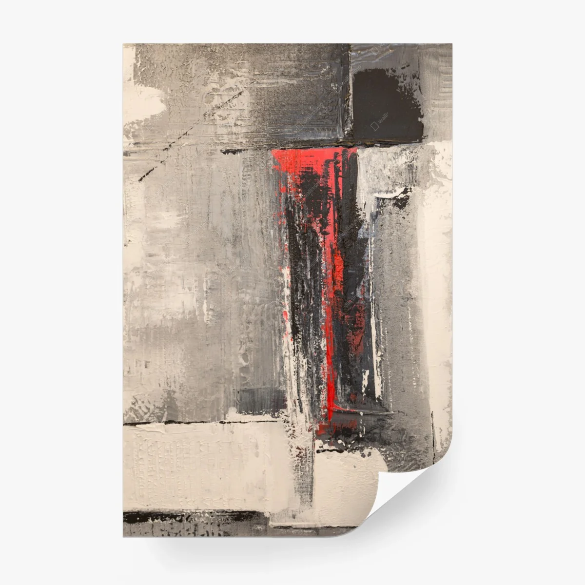 Papier peint accent rouge sur texture grise – Wallnifity® Papier peint accent rouge sur texture grise – Wallnifity®