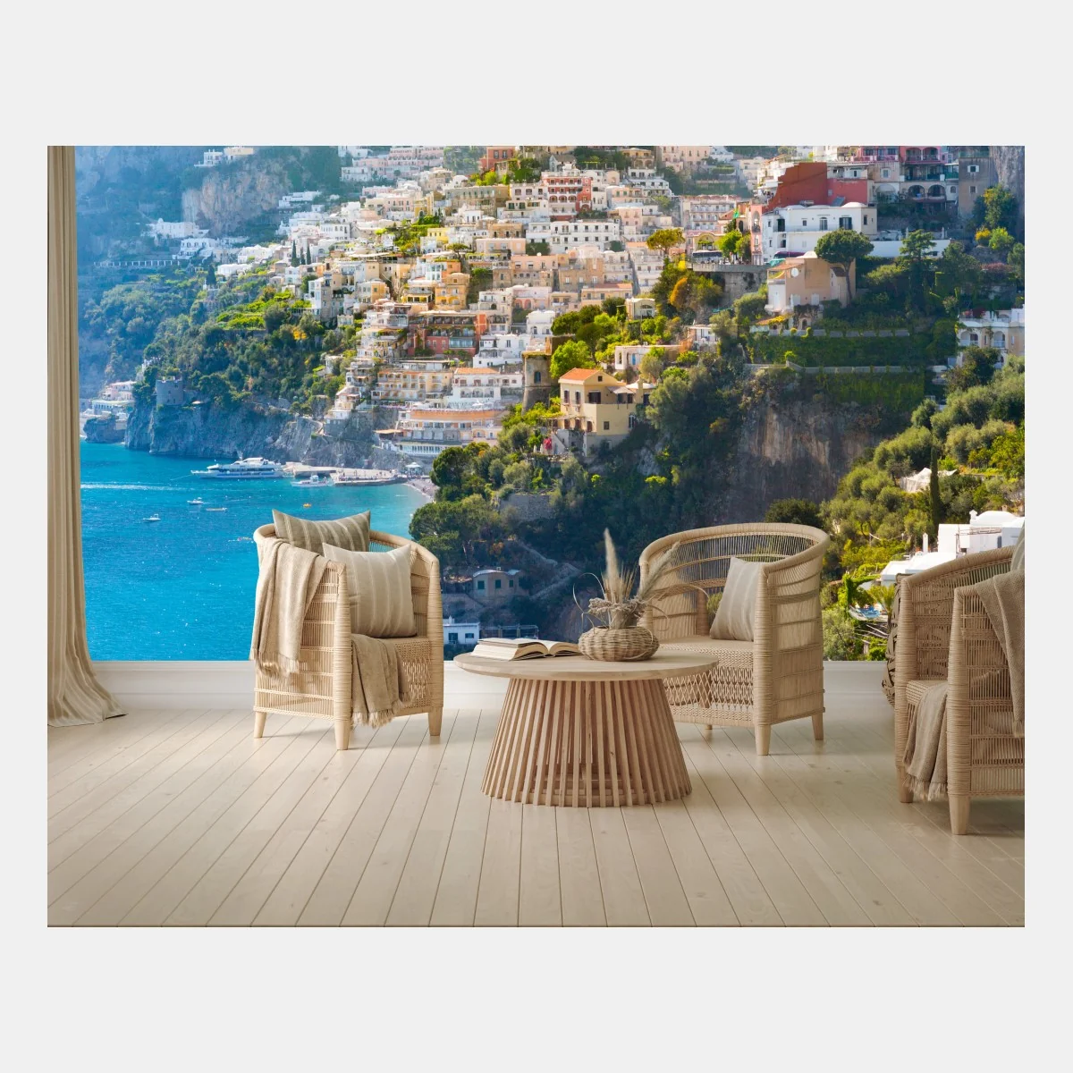 Papier peint vue panoramique de Positano sur la côte d'Amalfi – Wallnifity® Papier peint vue panoramique de Positano sur la côte d'Amalfi – Wallnifity®