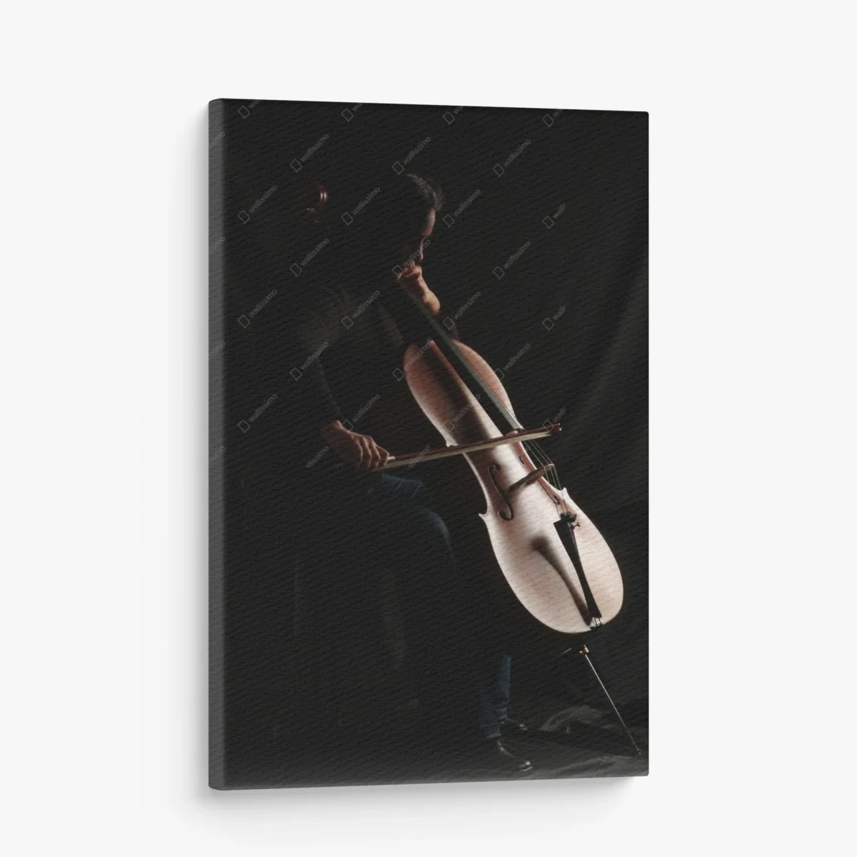 Tableau sur toile silhouette de violoncelliste sous lumière douce – Wallnifity® Tableau sur toile silhouette de violoncelliste sous lumière douce – Wallnifity®