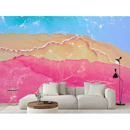 Papier peint vagues abstraites aux tons pastel – Wallnifity®