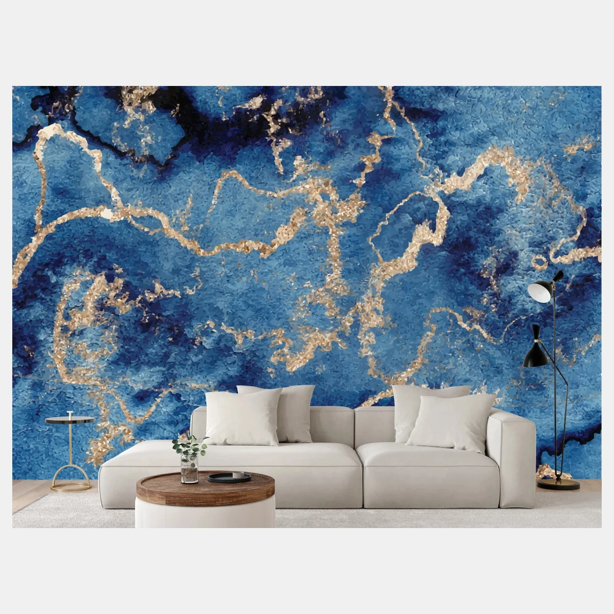 Papier peint marbre bleu veiné d'or – Wallnifity® Papier peint marbre bleu veiné d'or – Wallnifity®