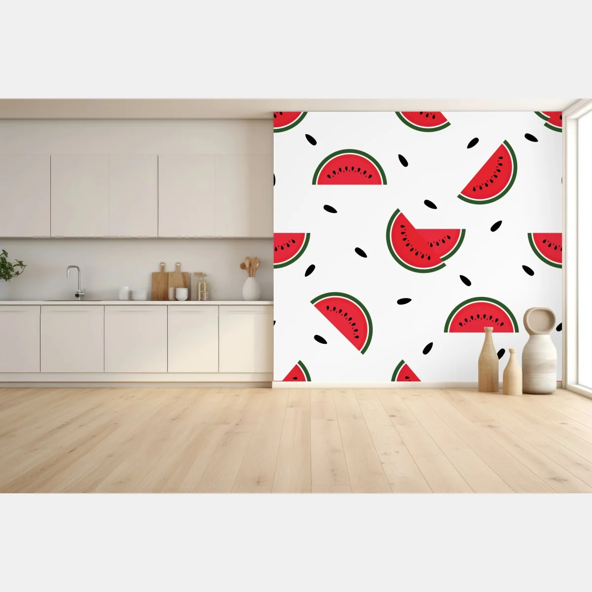 Papier peint motif pastèque estival aux couleurs vives – Wallnifity® Papier peint motif pastèque estival aux couleurs vives – Wallnifity®
