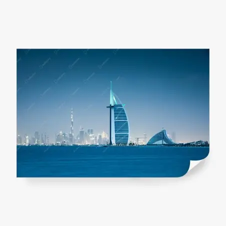 Papier peint horizon marin de Dubaï avec Burj Al Arab – Wallnifity®