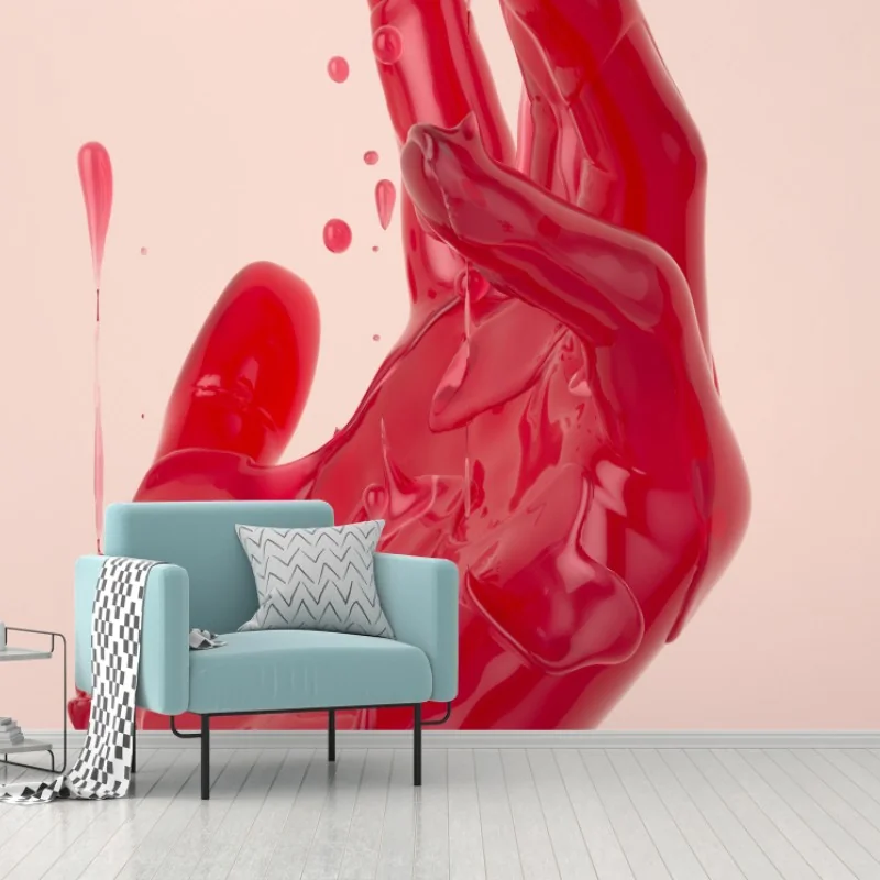 Papier peint main fondue rouge design abstrait brillant – Wallnifity® Papier peint main fondue rouge design abstrait brillant – Wallnifity®