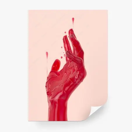 Papier peint main fondue rouge design abstrait brillant – Wallnifity®