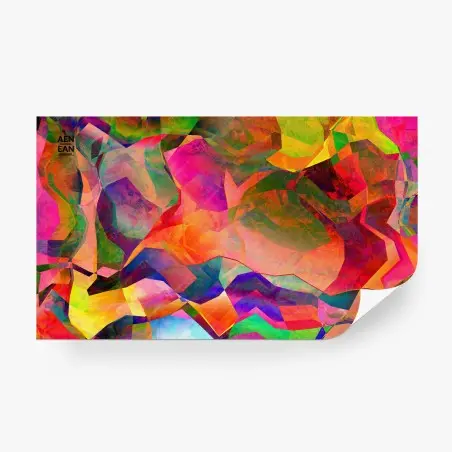 Papier peint composition abstraite géométrique aux couleurs vives – Wallnifity®