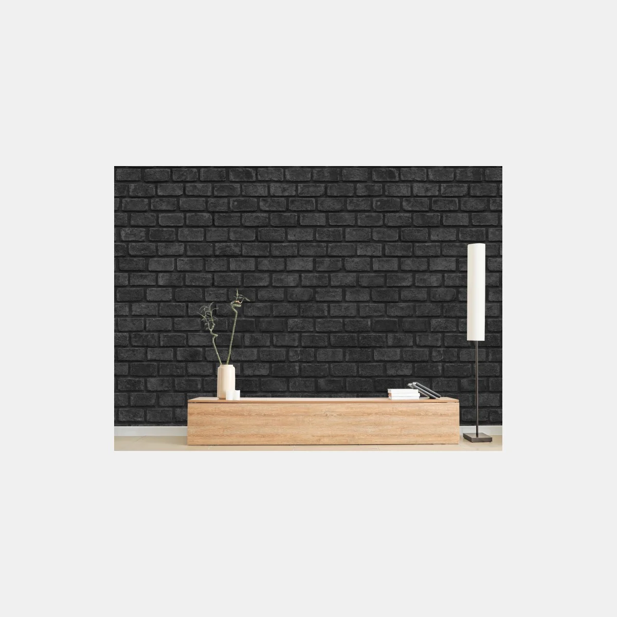 Papier peint mur de briques noires panoramique – Wallnifity® Papier peint mur de briques noires panoramique – Wallnifity®