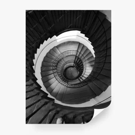 Papier peint spirale architecturale en noir et blanc – Wallnifity®