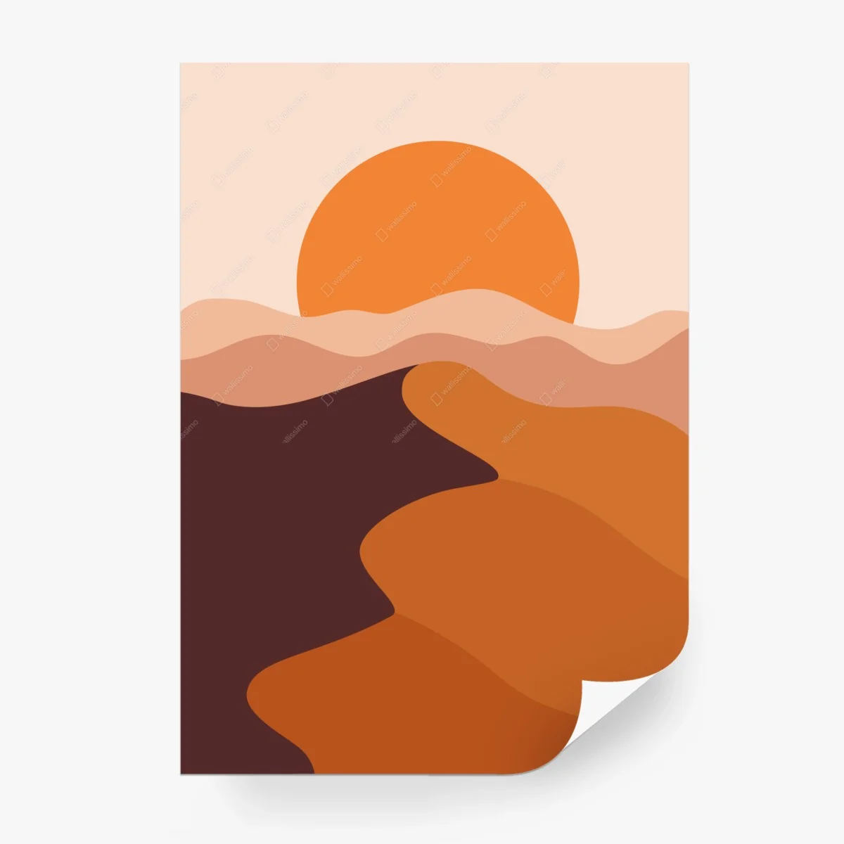 Papier peint coucher de soleil sur dunes abstraites – Wallnifity® Papier peint coucher de soleil sur dunes abstraites – Wallnifity®