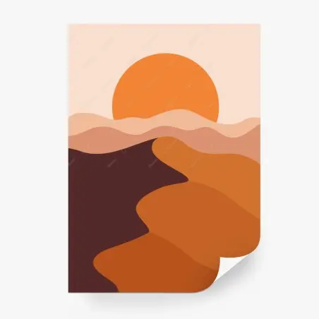 Papier peint coucher de soleil sur dunes abstraites – Wallnifity®