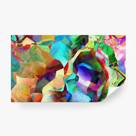 Papier peint abstraction polygonale multicolore – Wallnifity®