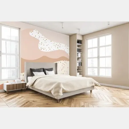 Papier peint paysage désert abstrait aux tons terre cuite – Wallnifity®