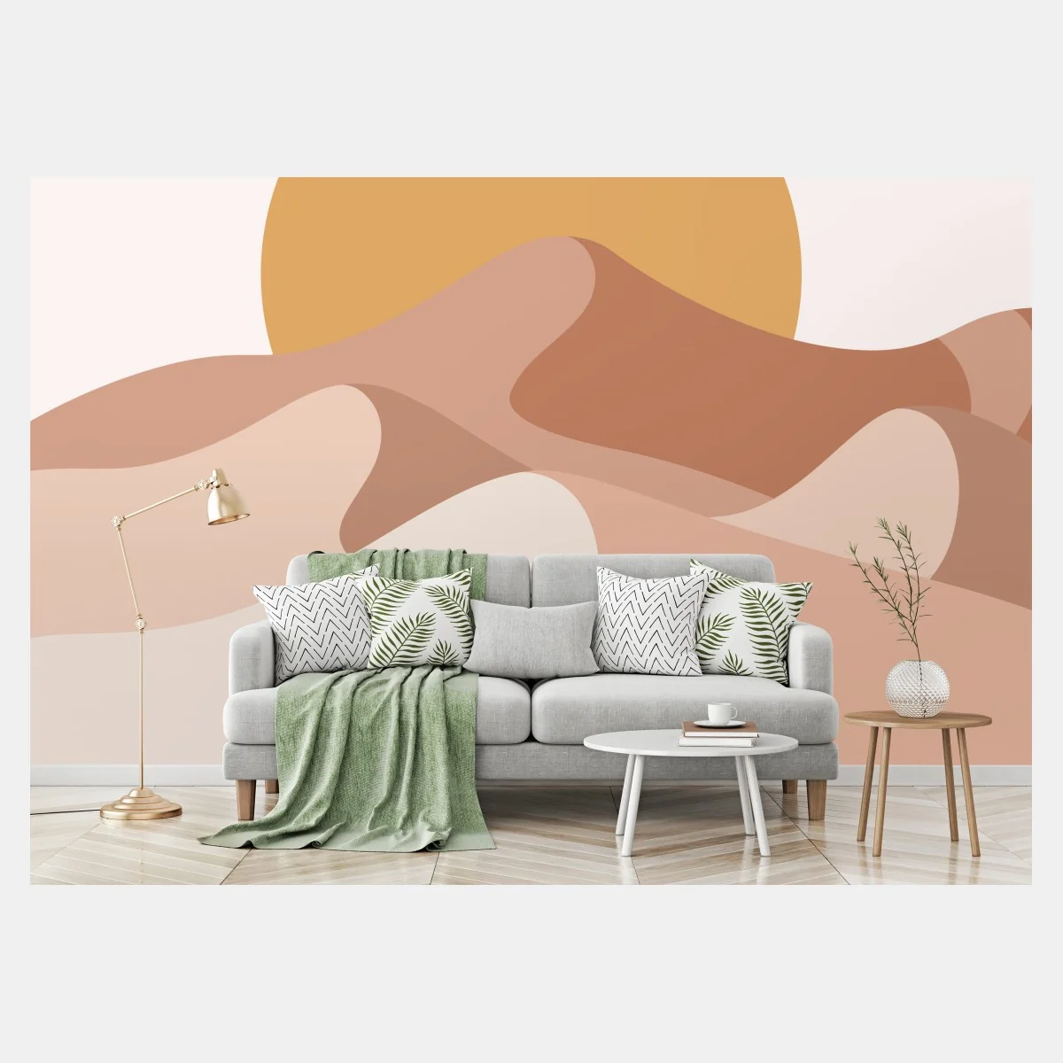 Papier peint paysage désertique minimaliste au soleil couchant – Wallnifity® Papier peint paysage désertique minimaliste au soleil couchant – Wallnifity®