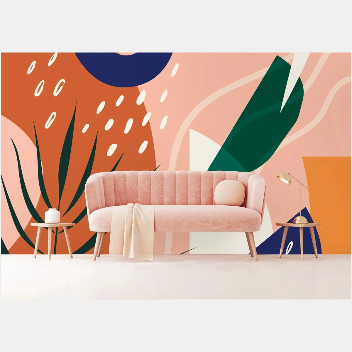 Papier peint composition botanique abstraite aux formes organiques – Wallnifity® Papier peint composition botanique abstraite aux formes organiques – Wallnifity®