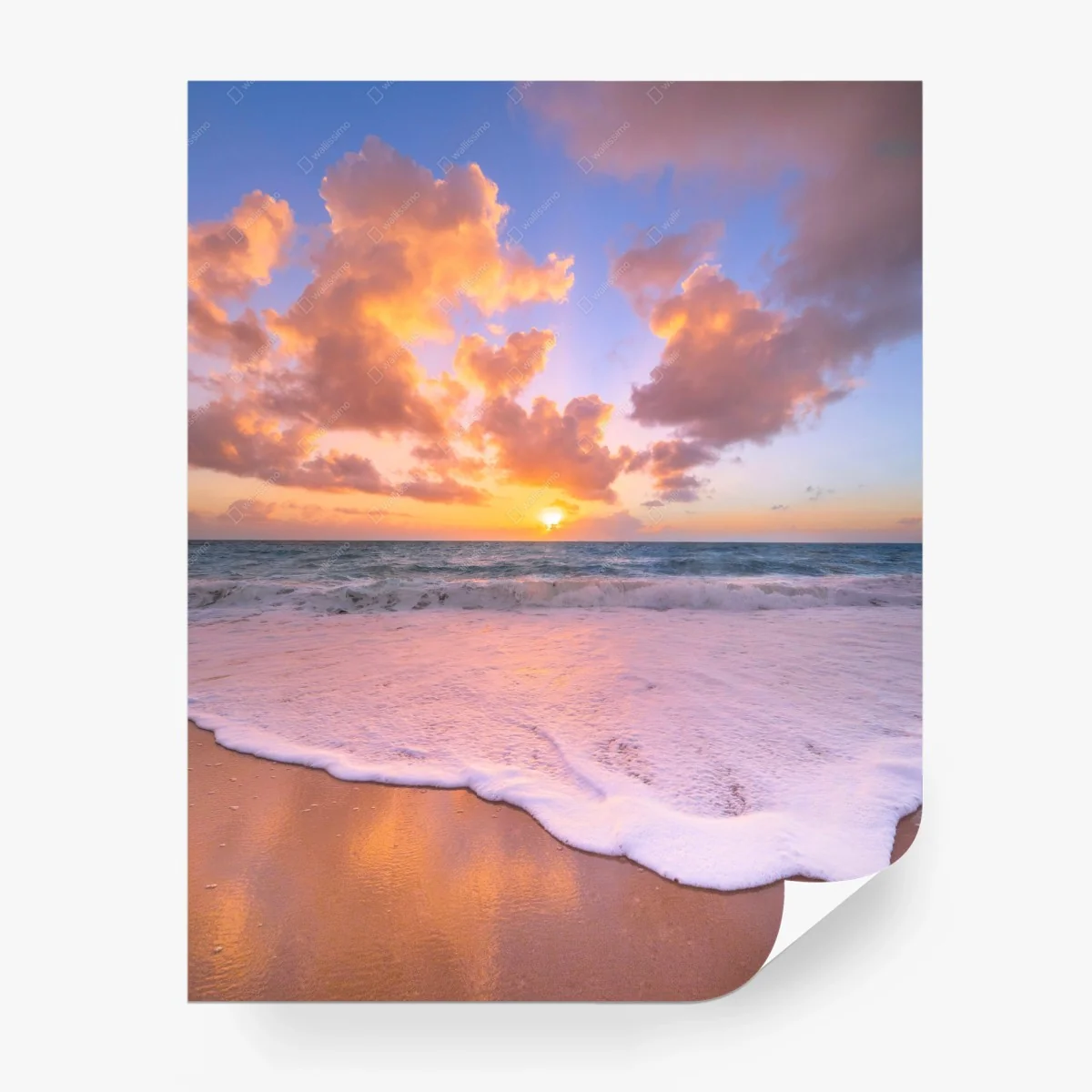 Papier peint coucher de soleil pastel sur la plage – Wallnifity®