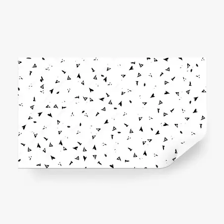 Papier peint motif triangulaire minimaliste noir et blanc – Wallnifity®
