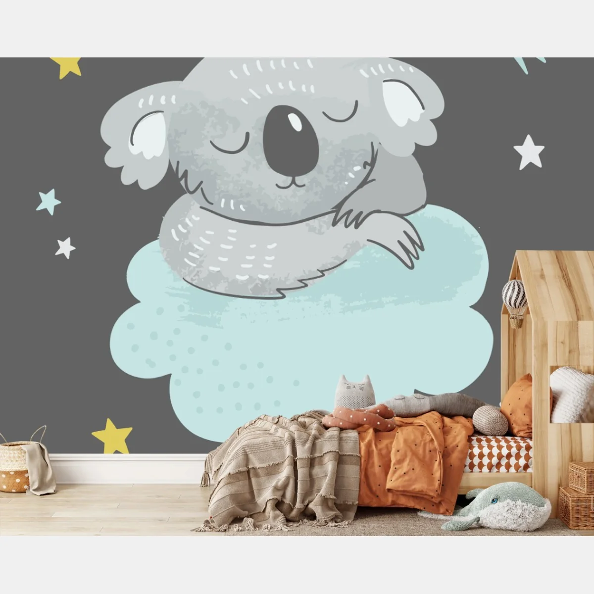 Papier peint koala endormi sur un nuage – Wallnifity® Papier peint koala endormi sur un nuage – Wallnifity®