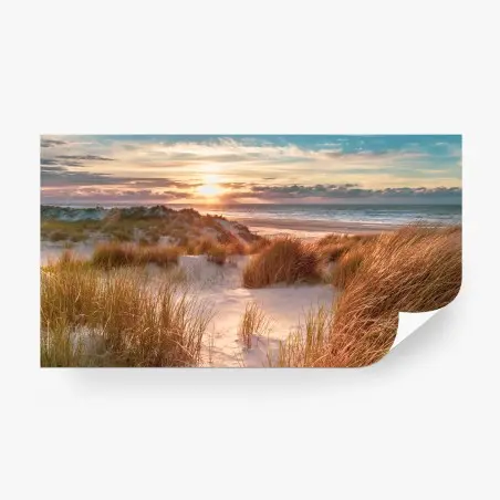 Papier peint coucher de soleil sur les dunes d'Ameland – Wallnifity®