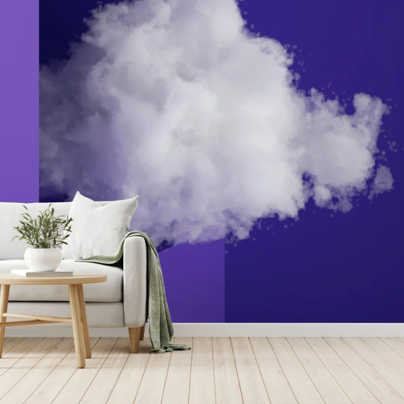 Papier peint nuage qui s'évade sur fond violet – Wallnifity® Papier peint nuage qui s'évade sur fond violet – Wallnifity®