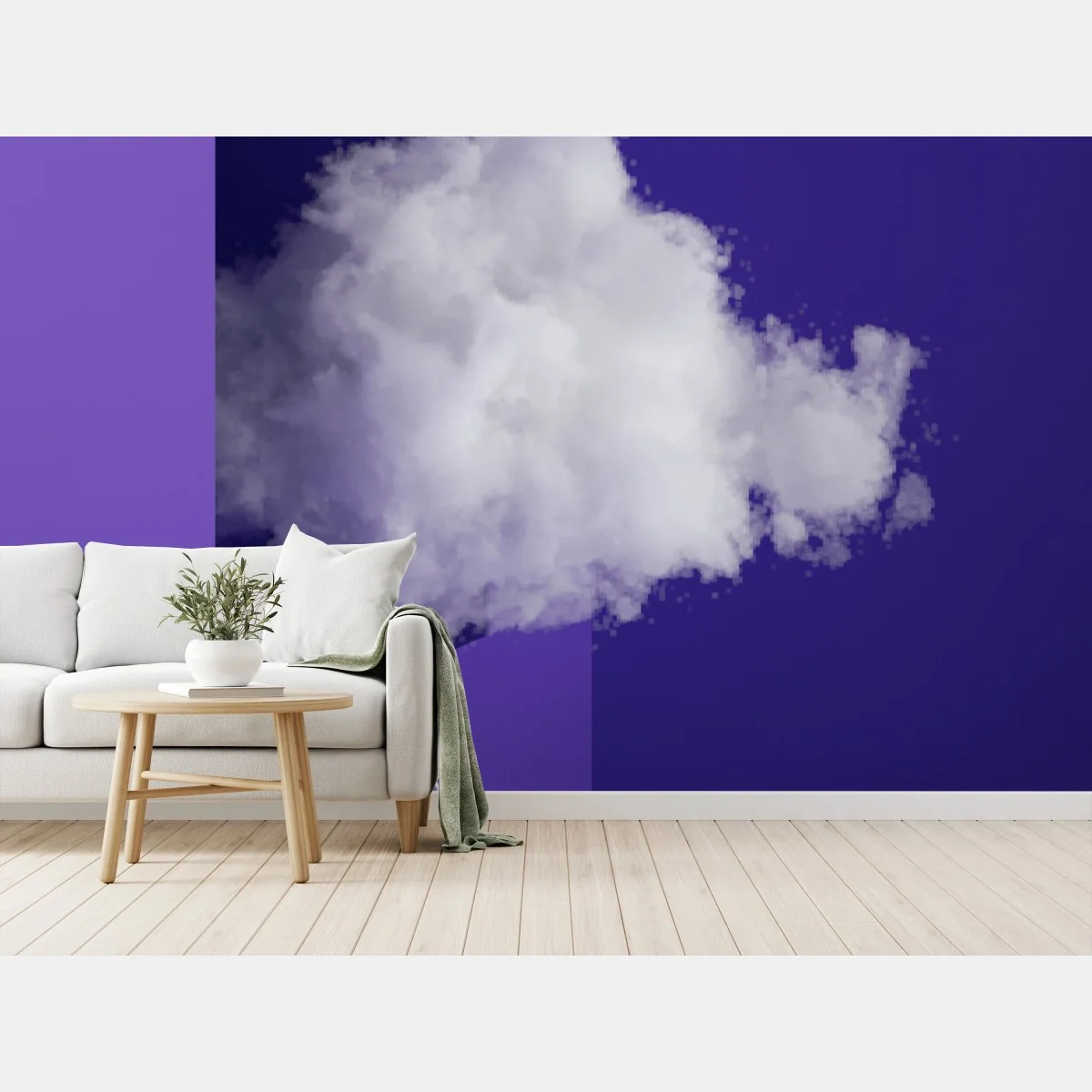 Papier peint nuage qui s'évade sur fond violet – Wallnifity® Papier peint nuage qui s'évade sur fond violet – Wallnifity®
