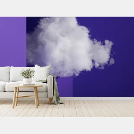 Papier peint nuage qui s'évade sur fond violet – Wallnifity®