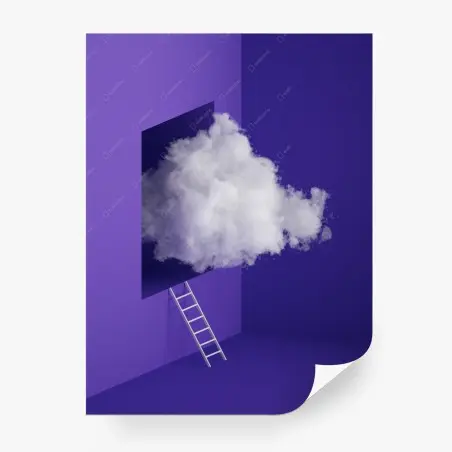 Papier peint nuage qui s'évade sur fond violet – Wallnifity®