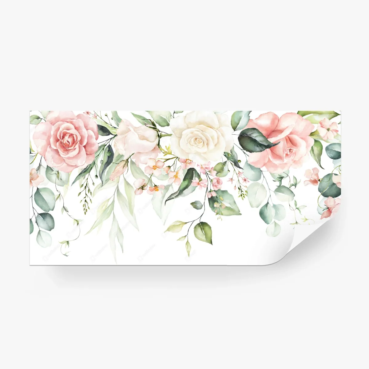Papier peint guirlande florale aquarelle aux tons pastel – Wallnifity® Papier peint guirlande florale aquarelle aux tons pastel – Wallnifity®