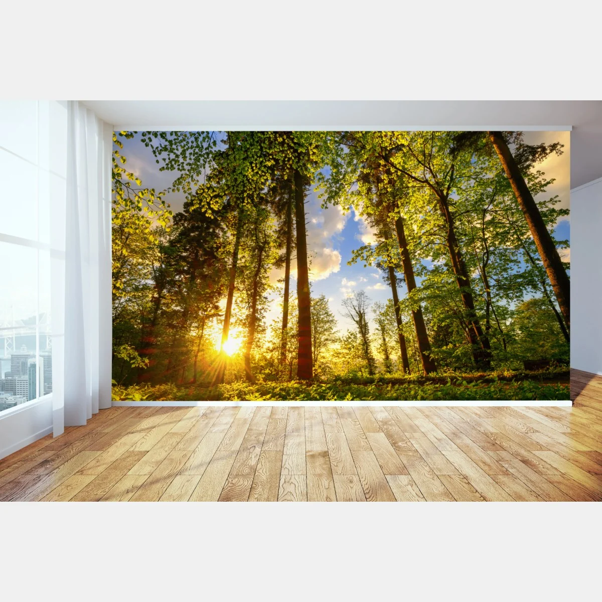 Papier peint sentier forestier au coucher de soleil – Wallnifity® Papier peint sentier forestier au coucher de soleil – Wallnifity®