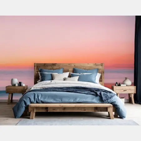 Papier peint ciel pastel au-dessus de l'océan – Wallnifity®