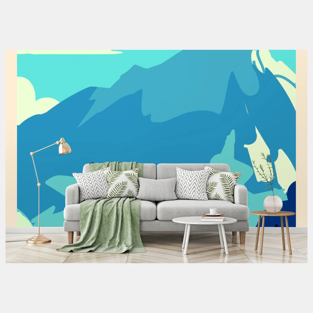 Papier peint paysage montagnard d'Alaska au style rétro – Wallnifity® Papier peint paysage montagnard d'Alaska au style rétro – Wallnifity®
