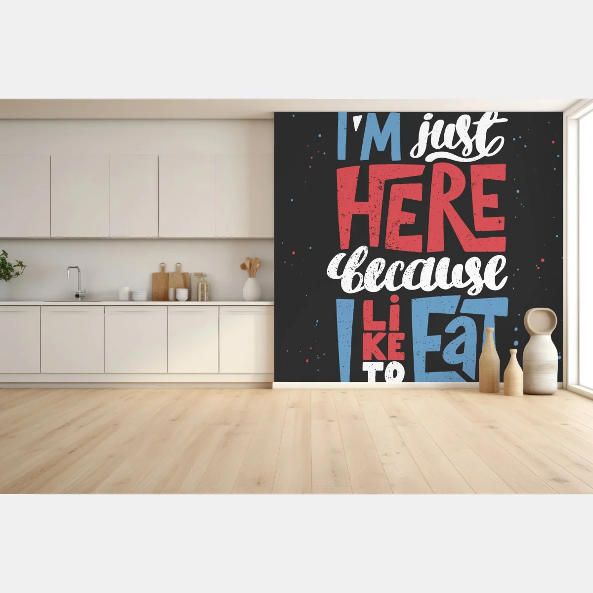 Papier peint je suis là juste pour manger — lettrage vintage et humoristique – Wallnifity® Papier peint je suis là juste pour manger — lettrage vintage et humoristique – Wallnifity®