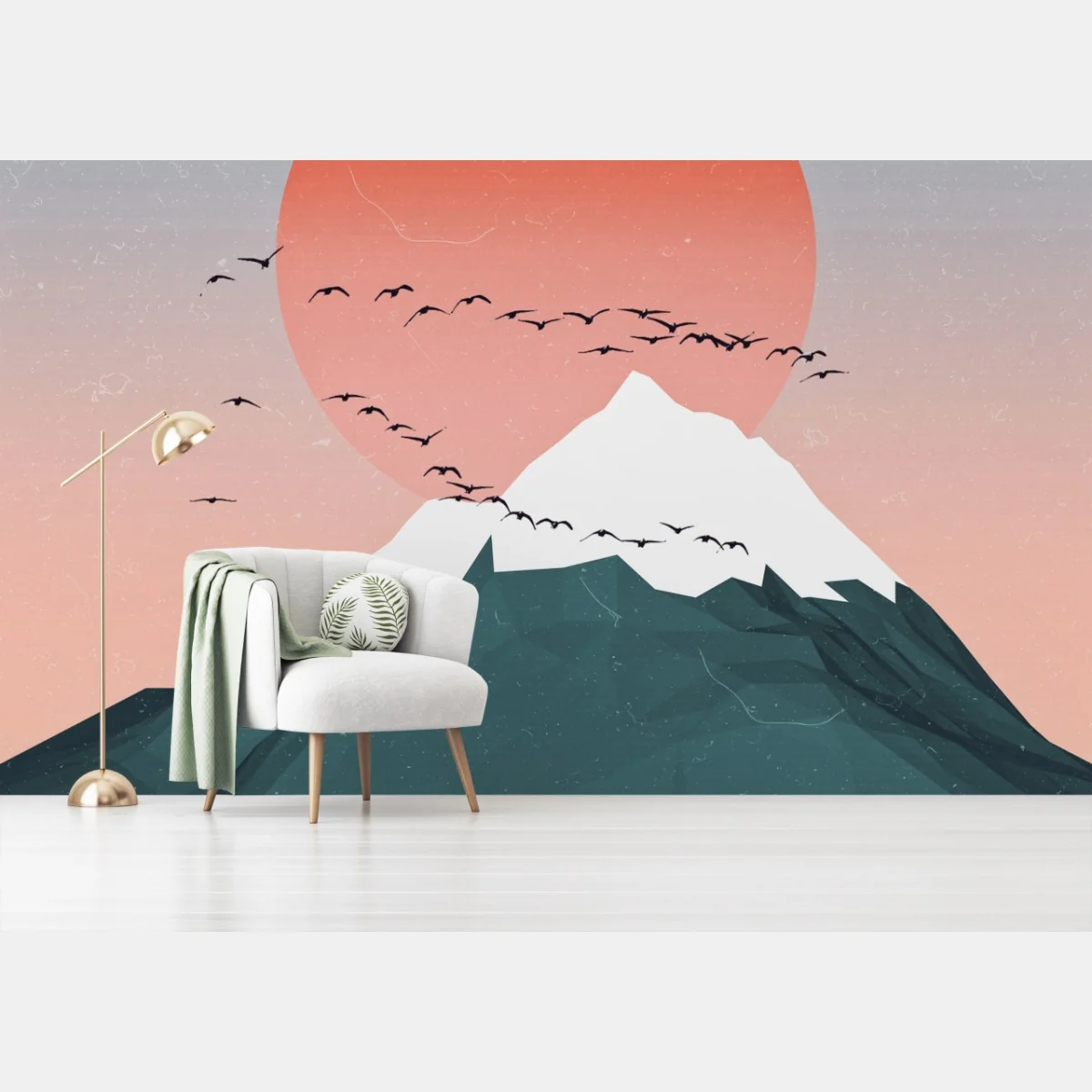 Papier peint crépuscule pastel sur montagne enneigée – Wallnifity® Papier peint crépuscule pastel sur montagne enneigée – Wallnifity®