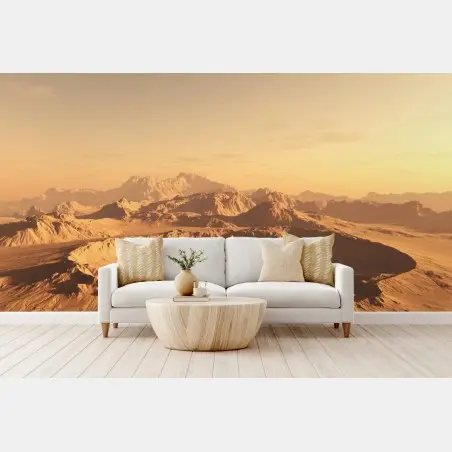 Papier peint paysage désertique extraterrestre au coucher de soleil – Wallnifity®