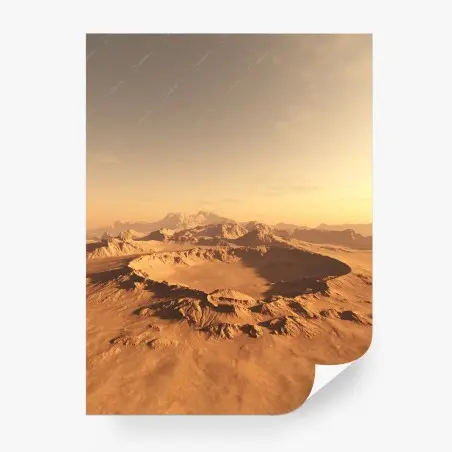 Papier peint paysage désertique extraterrestre au coucher de soleil – Wallnifity®