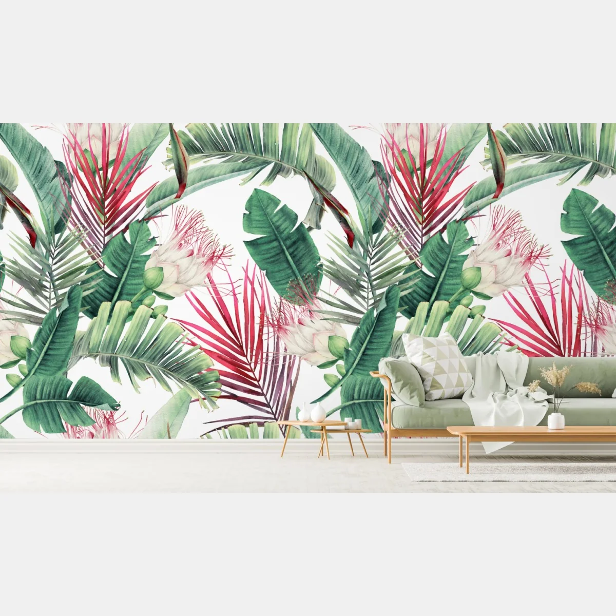 Papier peint motif tropical en aquarelle délicat – Wallnifity® Papier peint motif tropical en aquarelle délicat – Wallnifity®