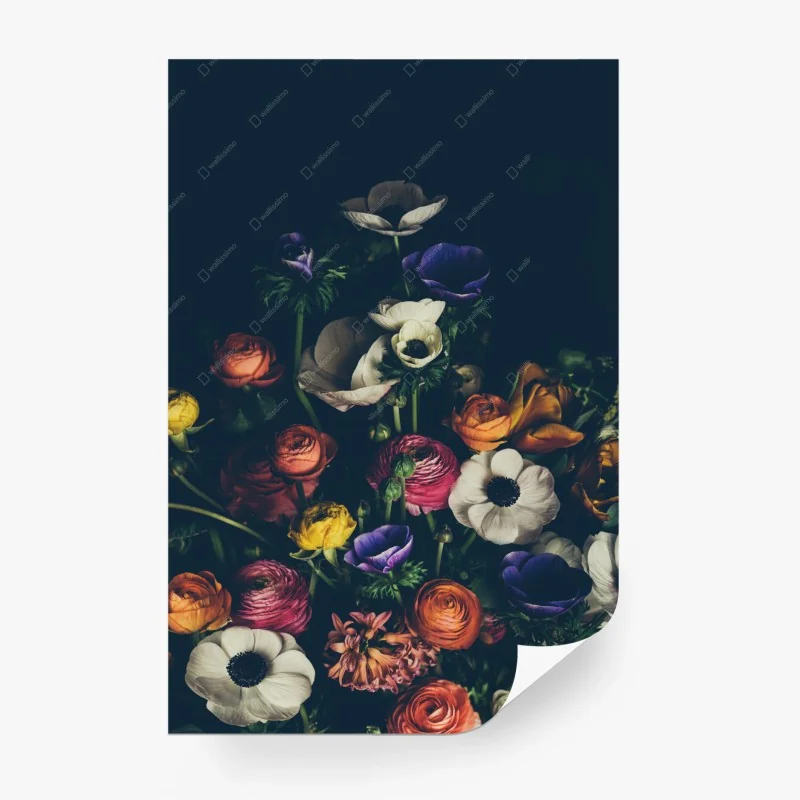 Papier peint bouquet floral en clair-obscur – Wallnifity® Papier peint bouquet floral en clair-obscur – Wallnifity®