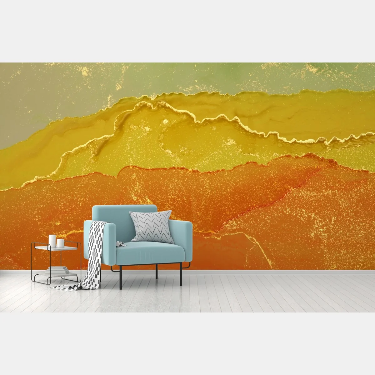 Papier peint vagues dorées en encre alcool et texture marbre – Wallnifity® Papier peint vagues dorées en encre alcool et texture marbre – Wallnifity®