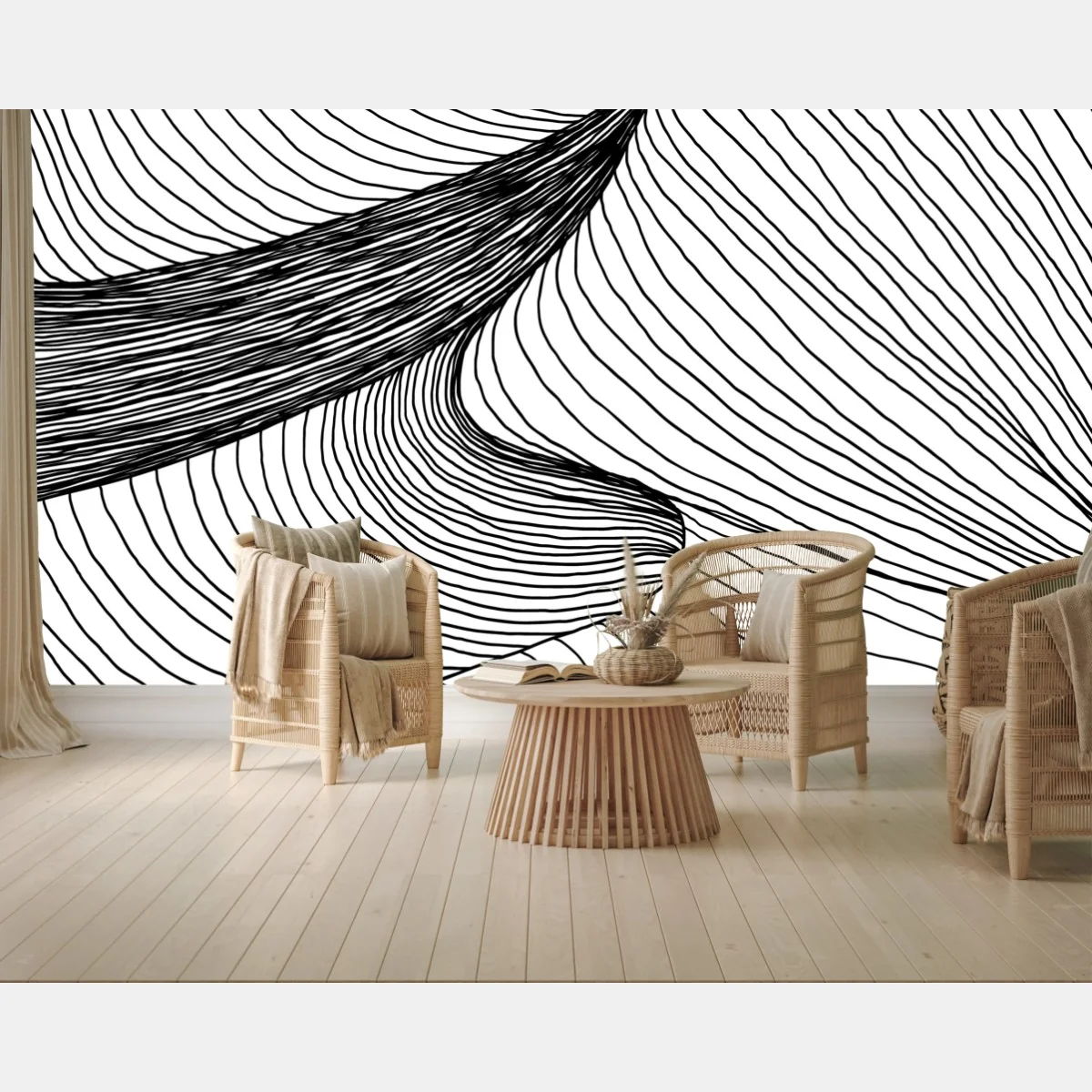 Papier peint paysage de dunes en lignes – Wallnifity® Papier peint paysage de dunes en lignes – Wallnifity®