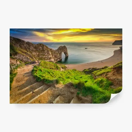 Papier peint arc côtier de Durdle Door au coucher du soleil, Dorset – Wallnifity®