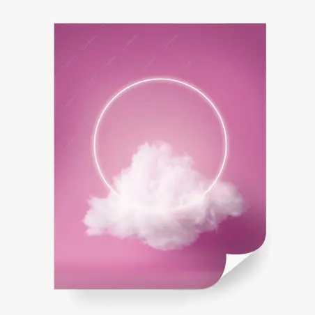 Papier peint anneau néon et nuage onirique – Wallnifity®