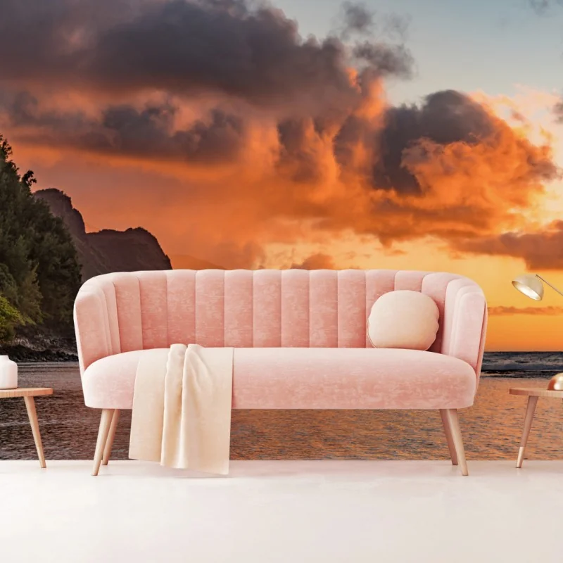 Papier peint côte sauvage au coucher de soleil – Wallnifity® Papier peint côte sauvage au coucher de soleil – Wallnifity®