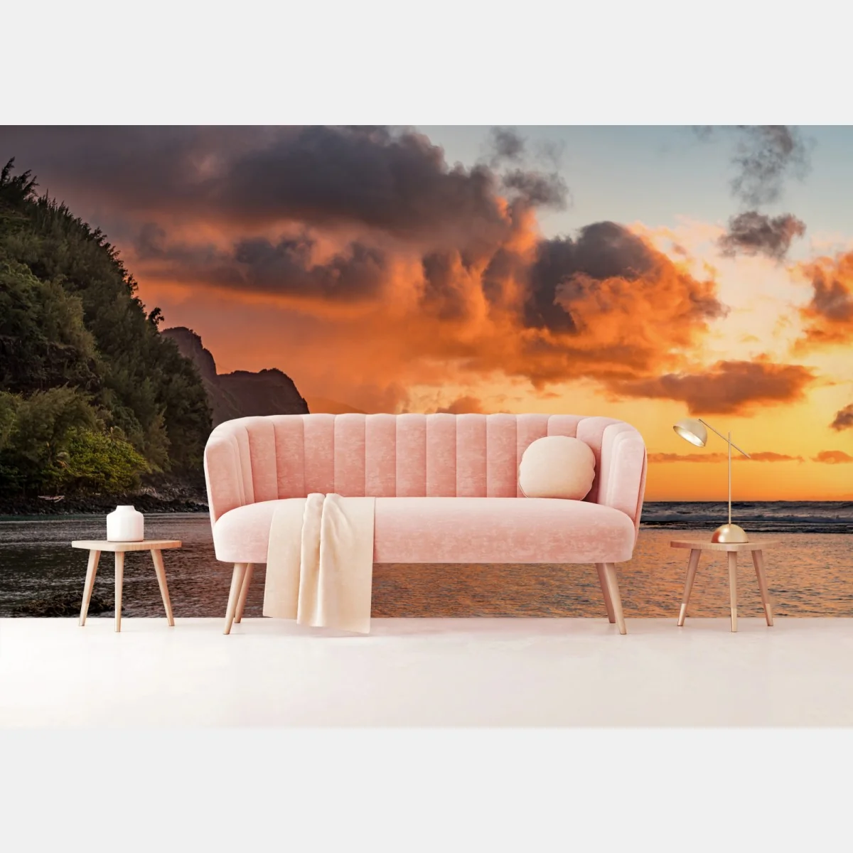 Papier peint côte sauvage au coucher de soleil – Wallnifity® Papier peint côte sauvage au coucher de soleil – Wallnifity®