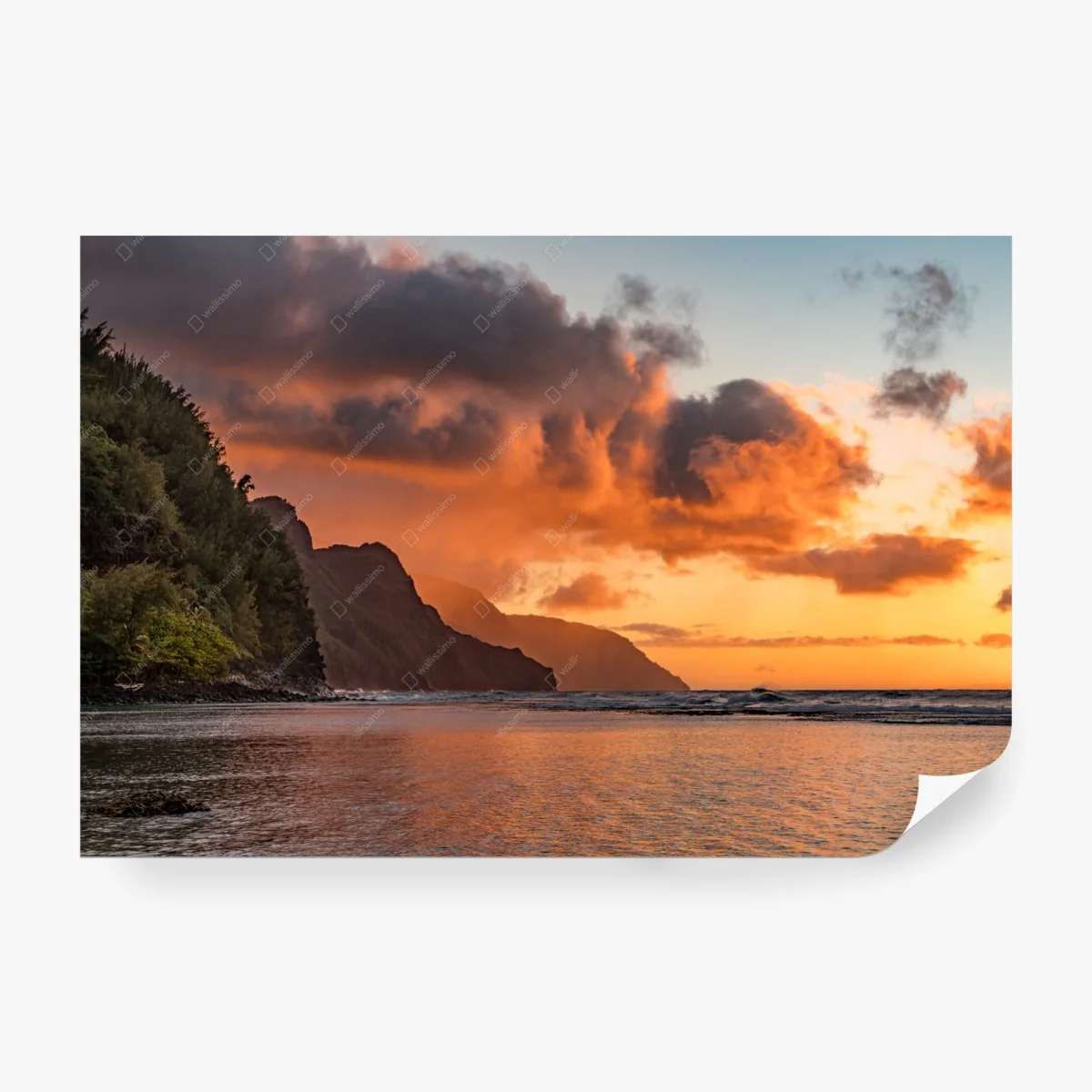Papier peint côte sauvage au coucher de soleil – Wallnifity® Papier peint côte sauvage au coucher de soleil – Wallnifity®