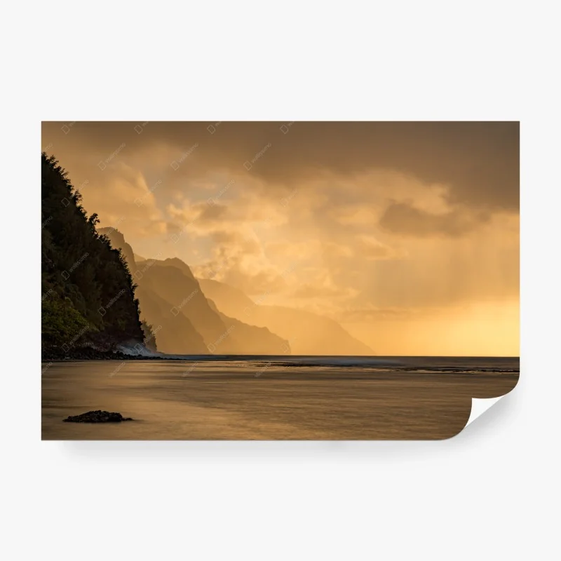 Papier peint côte dorée au crépuscule – Wallnifity® Papier peint côte dorée au crépuscule – Wallnifity®