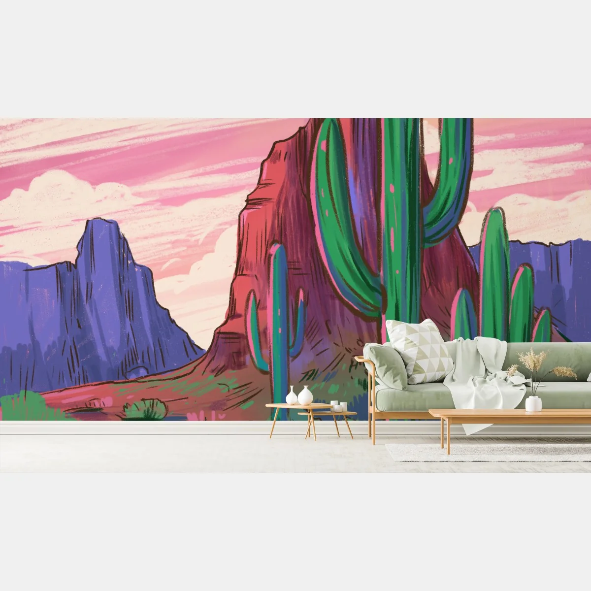 Papier peint paysage désertique d'Arizona aux couleurs vives – Wallnifity® Papier peint paysage désertique d'Arizona aux couleurs vives – Wallnifity®