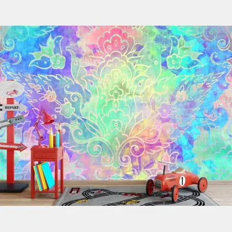 Papier peint motif bohème aquarelle pastel – Wallnifity®