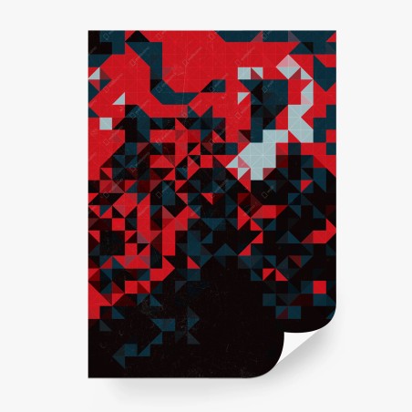 Papier peint composition géométrique rouge et noire – Wallnifity®