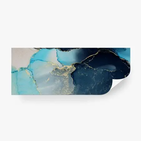 Papier peint abstraction marine bleu et or – Wallnifity®