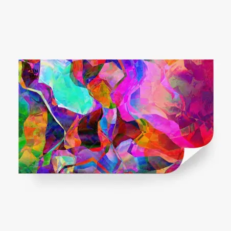 Papier peint abstraction géométrique multicolore pour décoration murale – Wallnifity®